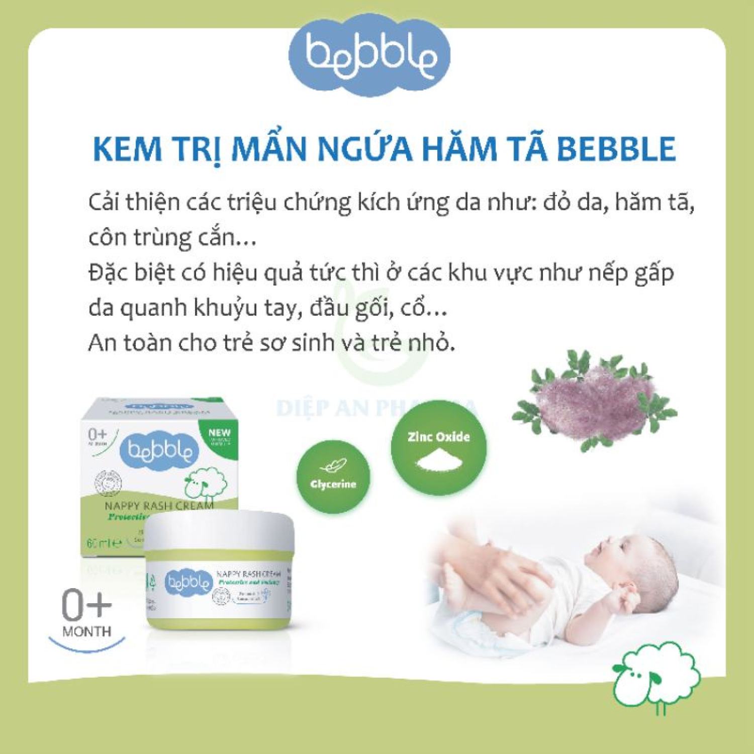 Kem hăm tã Bebble Nappy Rash Cream- Bs Hoa