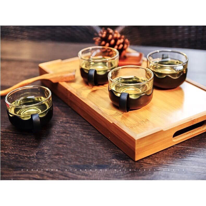 Bộ ấm pha trà thủy tinh có lướI lọc cao cấp( kèm 4 cốc)