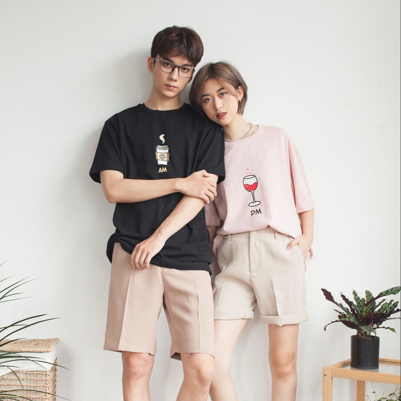 [SALE 70%] Áo phông đôi họa tiết LOOK COFE WINEE TEE