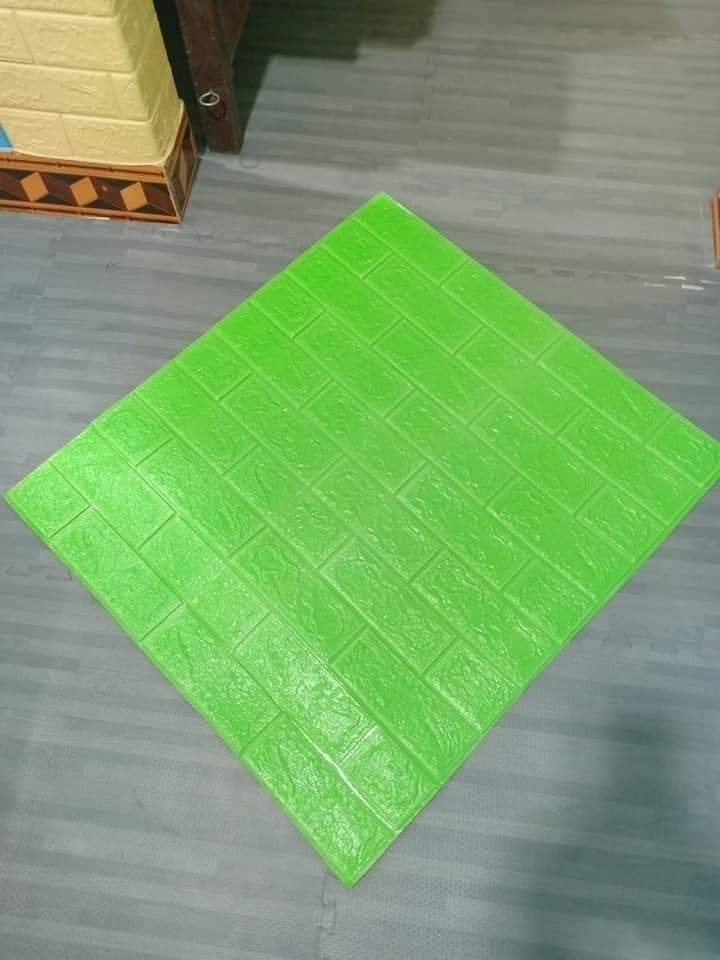 [siêu đẹp] BỘ 20 TẤM XỐP DÁN TƯỜNG 3D GIẢ GẠCH màu xanh lá (DÀY 5mm) - KT 1 tam: 70X77cm - CHỊU LỰC SIÊU DÍNH, CHỐNG NƯỚC, CHỐNG ẨM MỐC