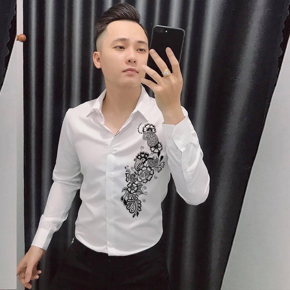 Áo sơ mi nam họa tiết bông hoa