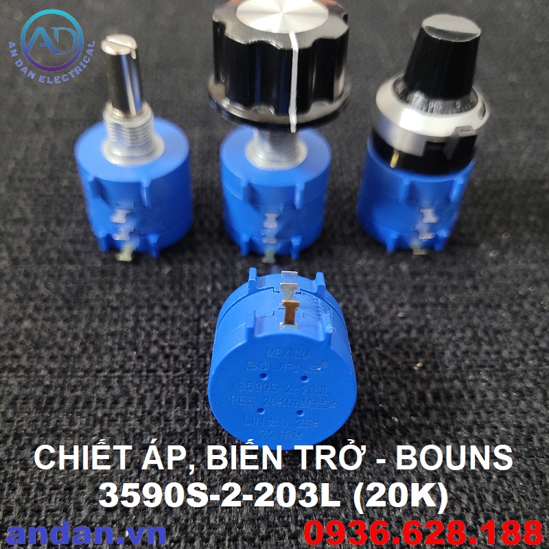 Chiết áp, biến trở 10 vòng - bourns mexico 3590s-2 102l , 202l , 502l , 103l , 203l , 503l , 104l
