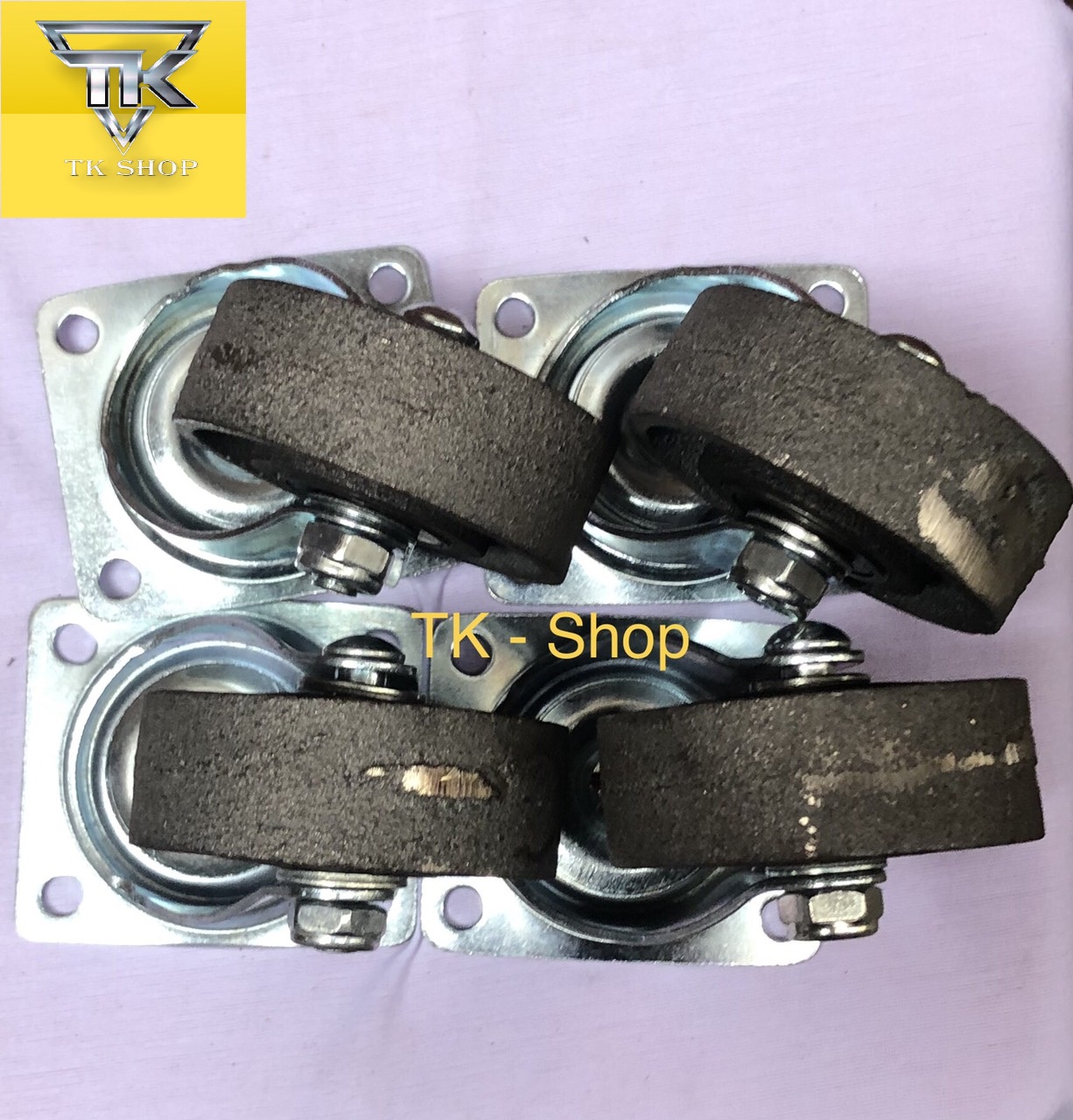 Bộ 4 Bánh Xe Đẩy Gang Đúc 75x32 ( Tải Trọng 400kg)