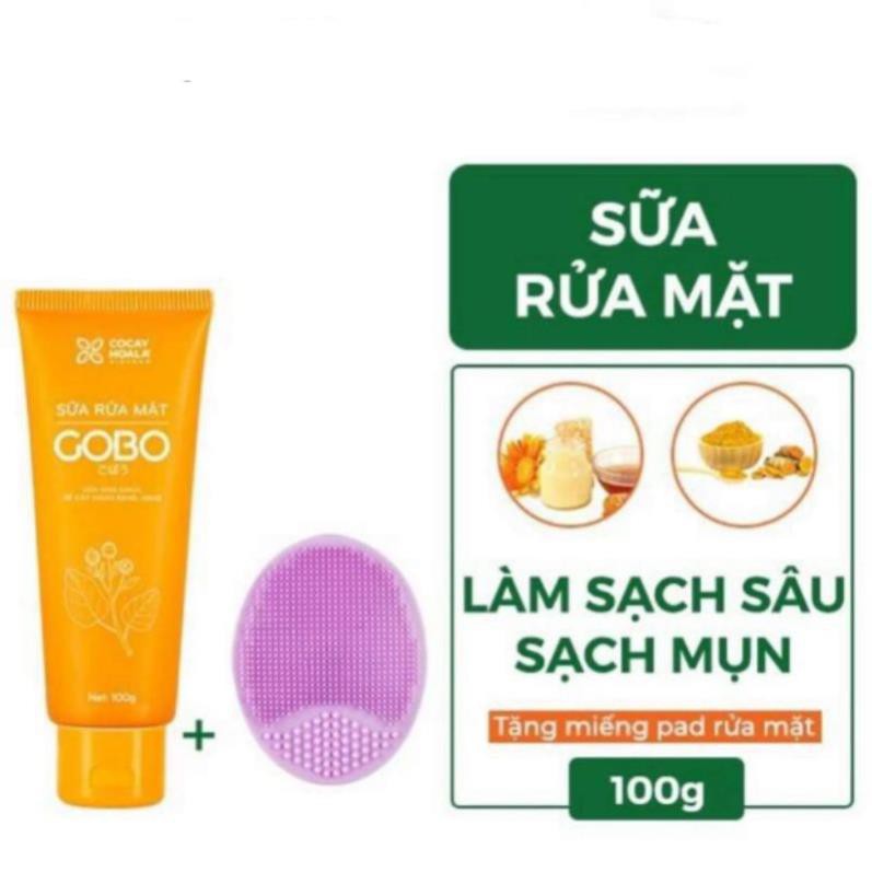 [TẶNG MIẾNG PAD RỬA MẶT 99K] Sữa rửa mặt GOBO thảo dược thiên nhiên