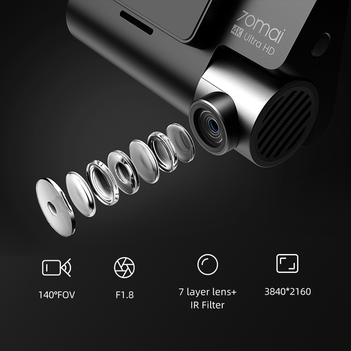 Camera hành trình ô tô Xiaomi 70mai. Bản Quốc Tế cao cấp A800SE, 4K, Wifi - Bản Quốc Tế