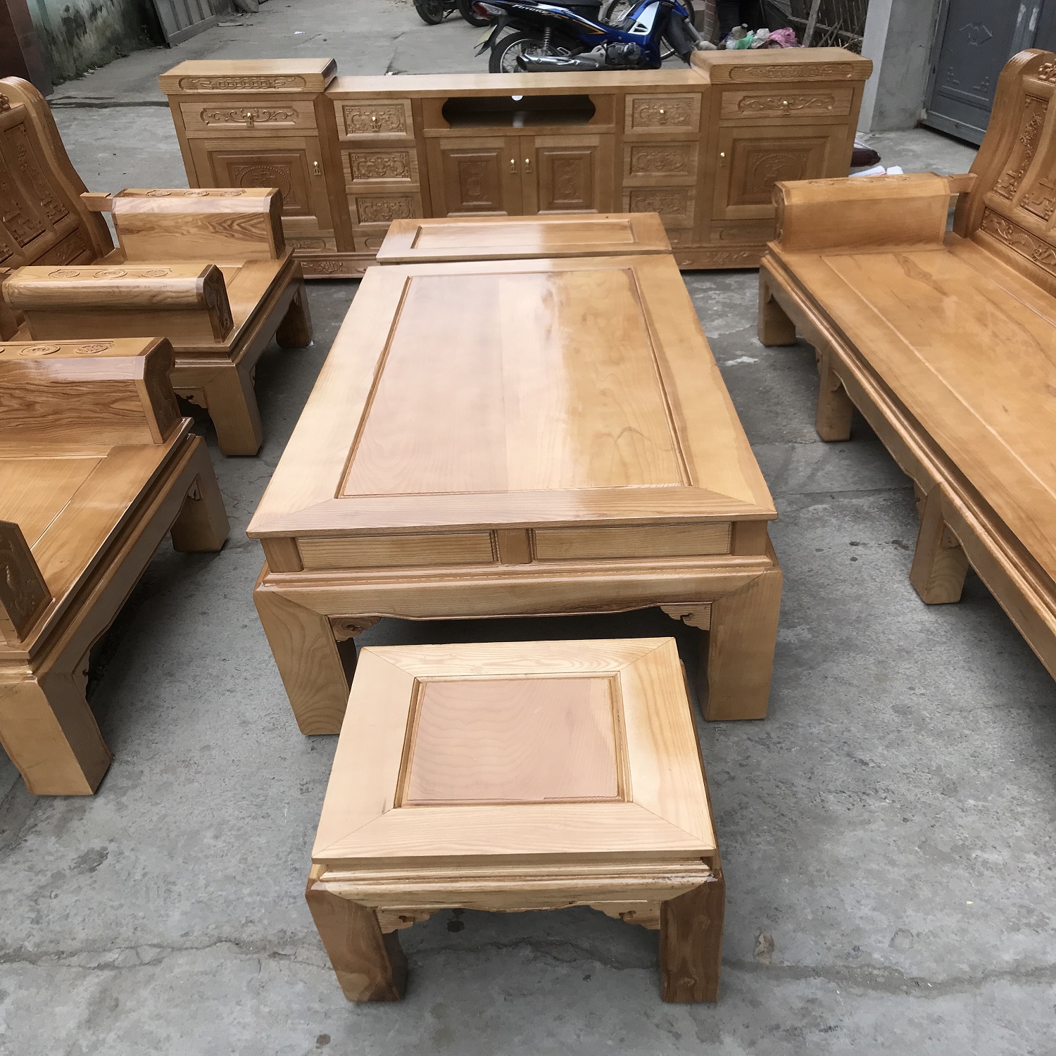 Bộ Bàn Ghế Âu Á Gỗ Sồi Nga