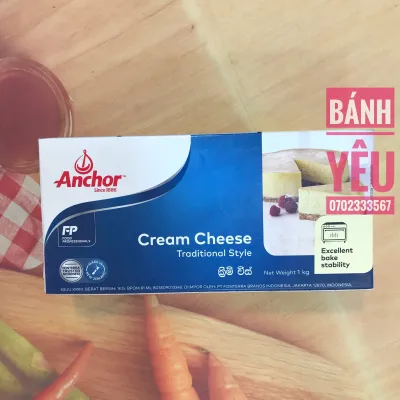 Cream cheese Anchor 1kg/Kem Phô Mai Anchor 1kg (Giao Khu Vực TP.HCM)