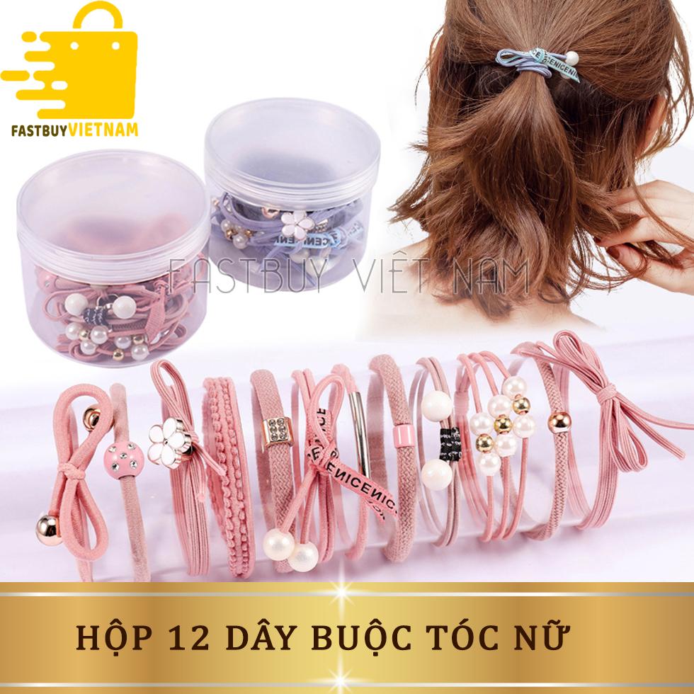 Sét 12 Dây Buộc Tóc Hàn Quốc