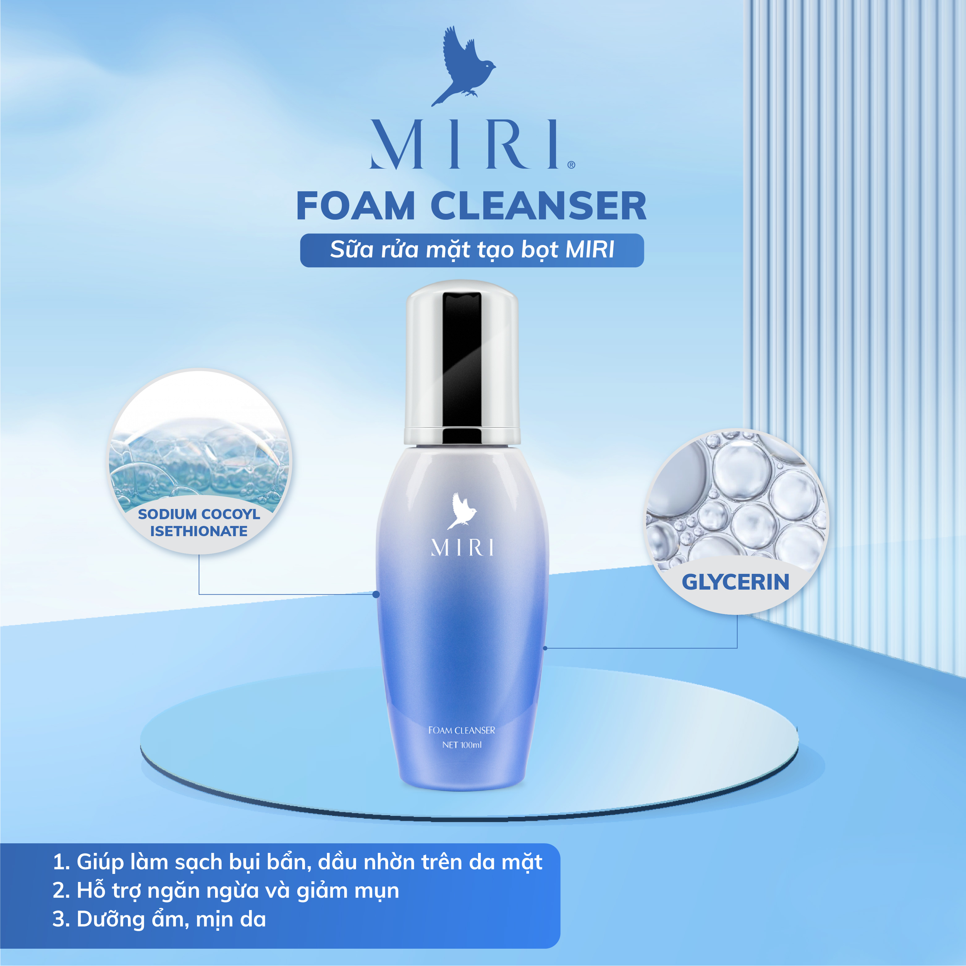 Sữa Rửa Mặt Tạo Bọt MIRI (100ml)