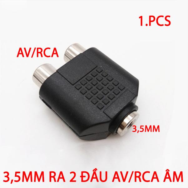 Đầu chuyển đổi audio 3.5mm âm ra 2 đầu av/rca đầu âm