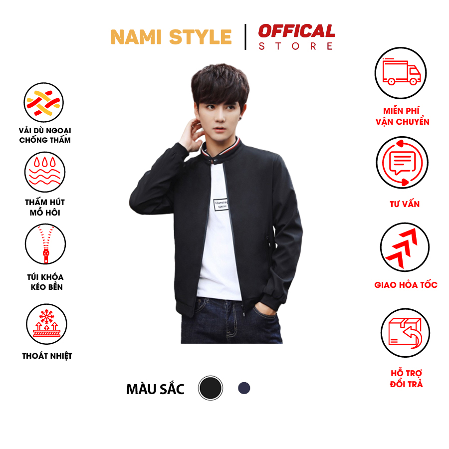 Áo Khoác Dù Bomber Nam Cao Cấp, Chất Dày- ML88