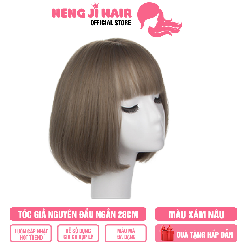 Tóc Giả Nữ Nguyên Đầu Ngắn 28cm Mã 3030 HH66 Tóc Được Thiết Kế Tỉ Mỉ Rất Tự Nhiên, Hàng Có Sẵn, Cam Kết Cả Về Chất Liệu Cũng Như Hình Dáng - Hengji Hair Official Store