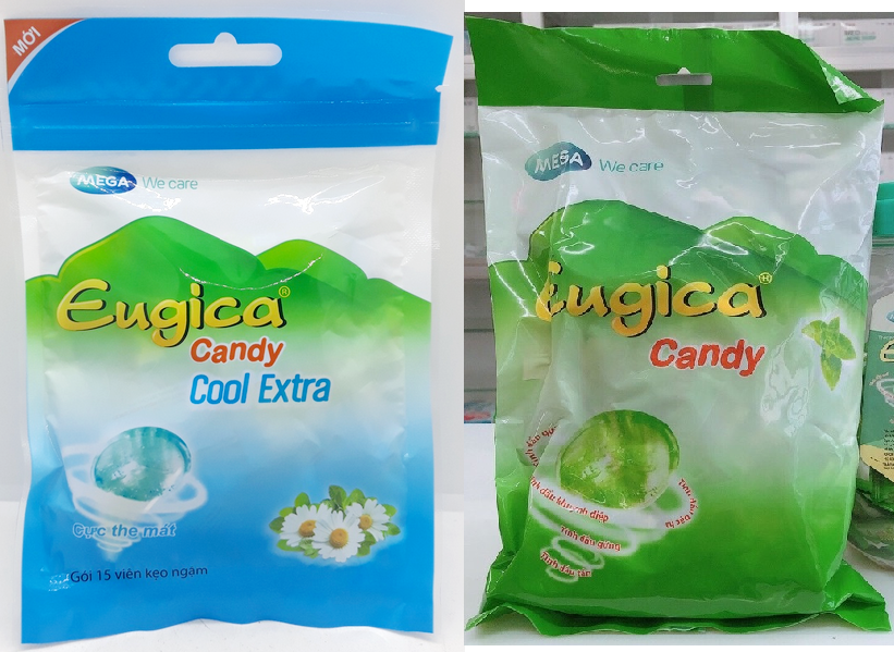 Kẹo ngậm viên ngậm bạc hà Eugica Candy Cool Extra (gói túi 15 viên)