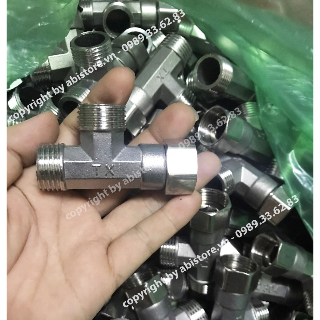 Tê Chia Nước Bồn Cầu 2 Ren Ngoài 1 Đầu Ốc Inox, Van Tê Chia Cầu Và Vòi Xịt Vệ Sinh ( T Bồn Cầu, Tê Cầu Inox, Van T Chia Bồn Cầu )