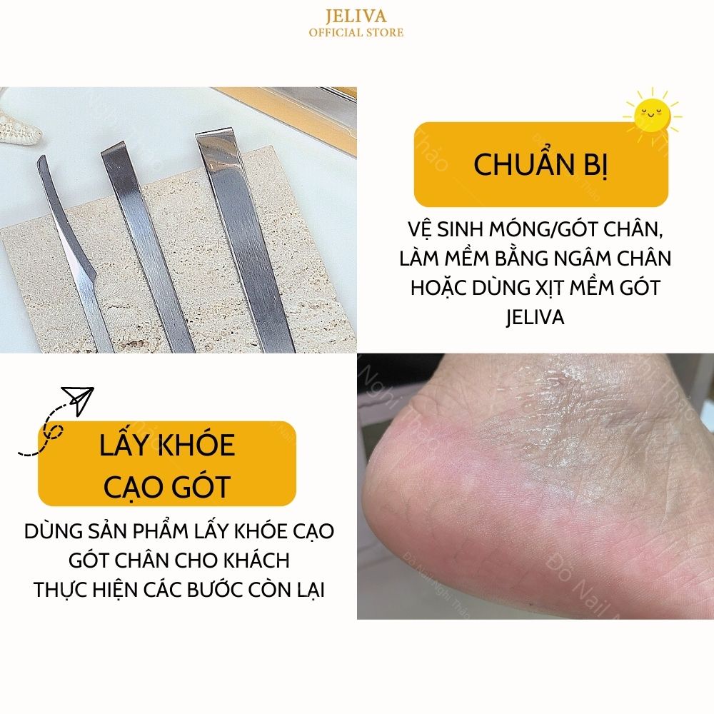 Bộ lấy khóe cạo gót chân 3 cây JELIVA