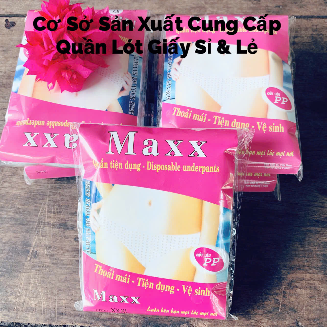 Combo 50 Gói Quần Lót Giấy MAXX 1 Gói 5 Chiếc (MSP: Đáy Liền - 1lớp đáy, Đáy Cotton - 2lớp đáy, Lưng Ren - 2lớp đáy)