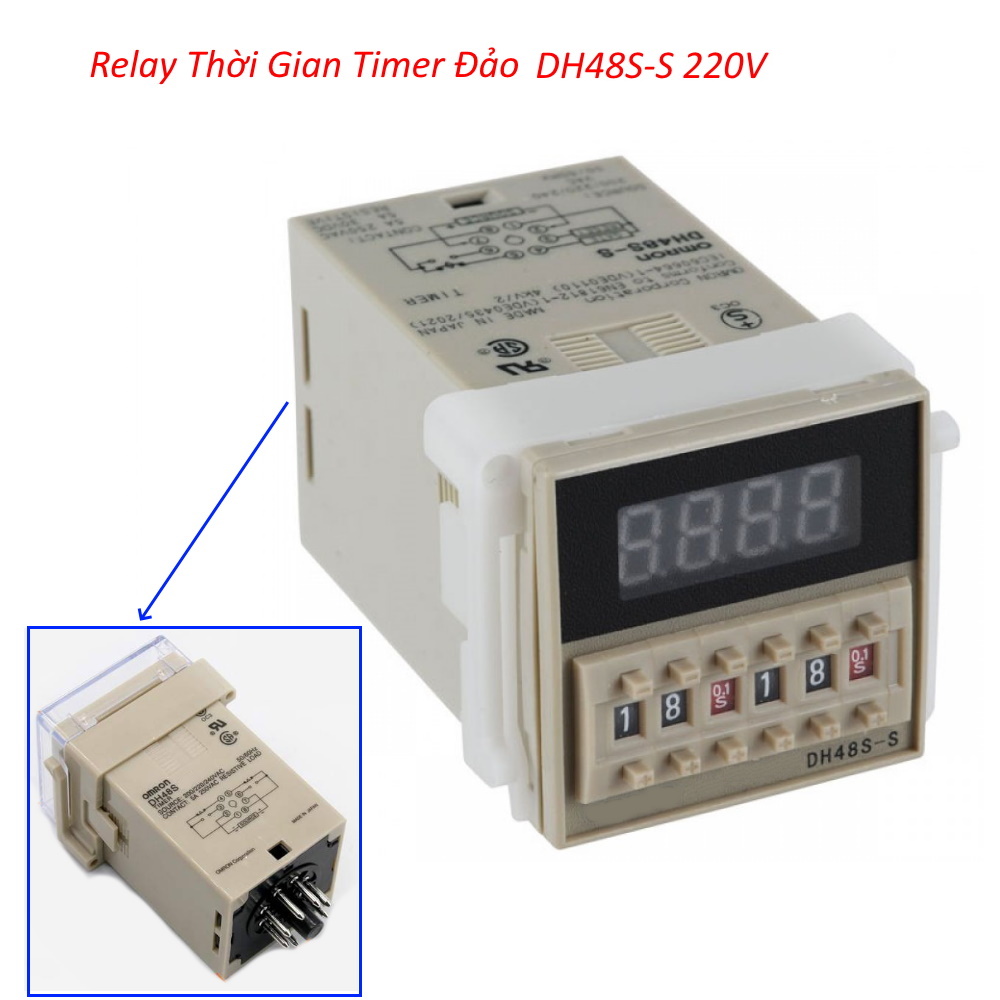 Bộ Relay Thời Gian Timer  DH48S-S 220V Hẹn Giờ Bật Tắt Tự Động