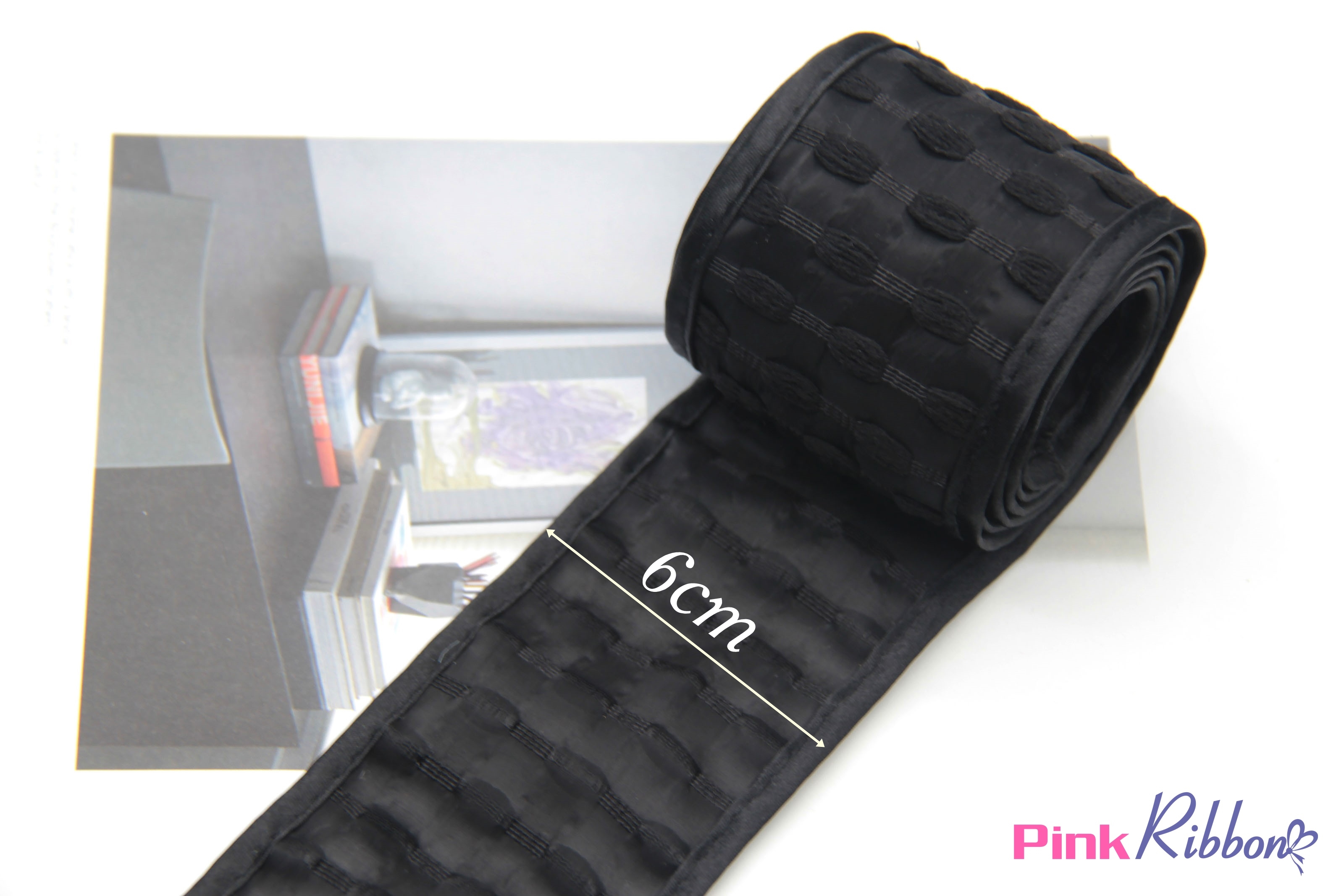 RB vải voan kẻ hạt nổi 6cm