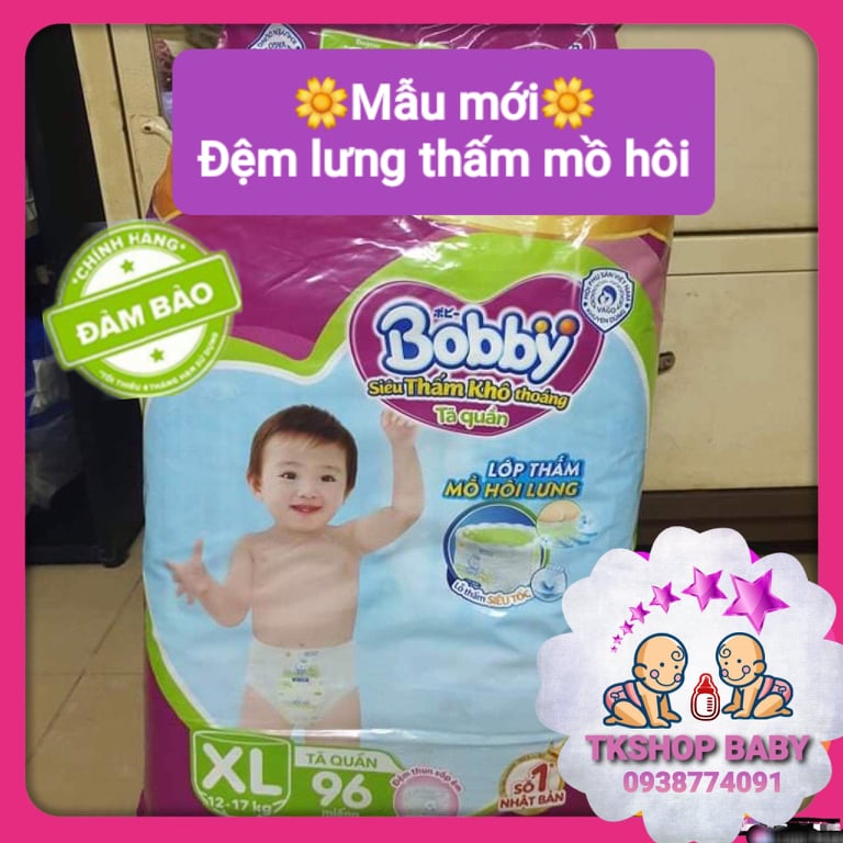 **KÈM MÃ GIẢM**TẶNG 1 GỐI BÔNG MÈO TRÒN**TÃ QUẦN BOBBY ĐỆM LƯNG THẤM MỒ HÔI SIZE XL96 MIẾNG