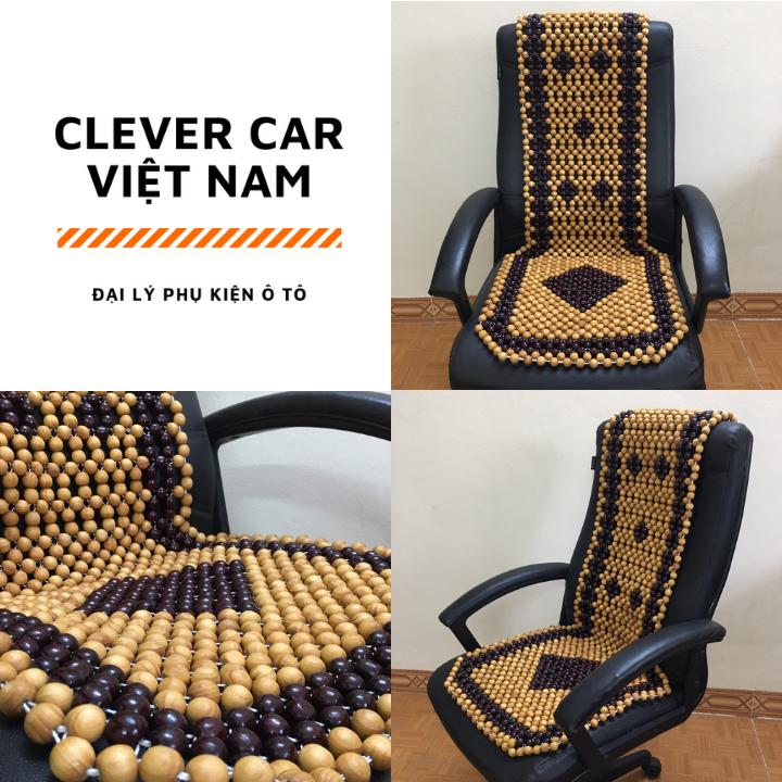 Lót Ghế Ô Tô Ghế Văn Phòng Hạt Gỗ Bền Đẹp Cao Cấp - Cài Dưới Gối