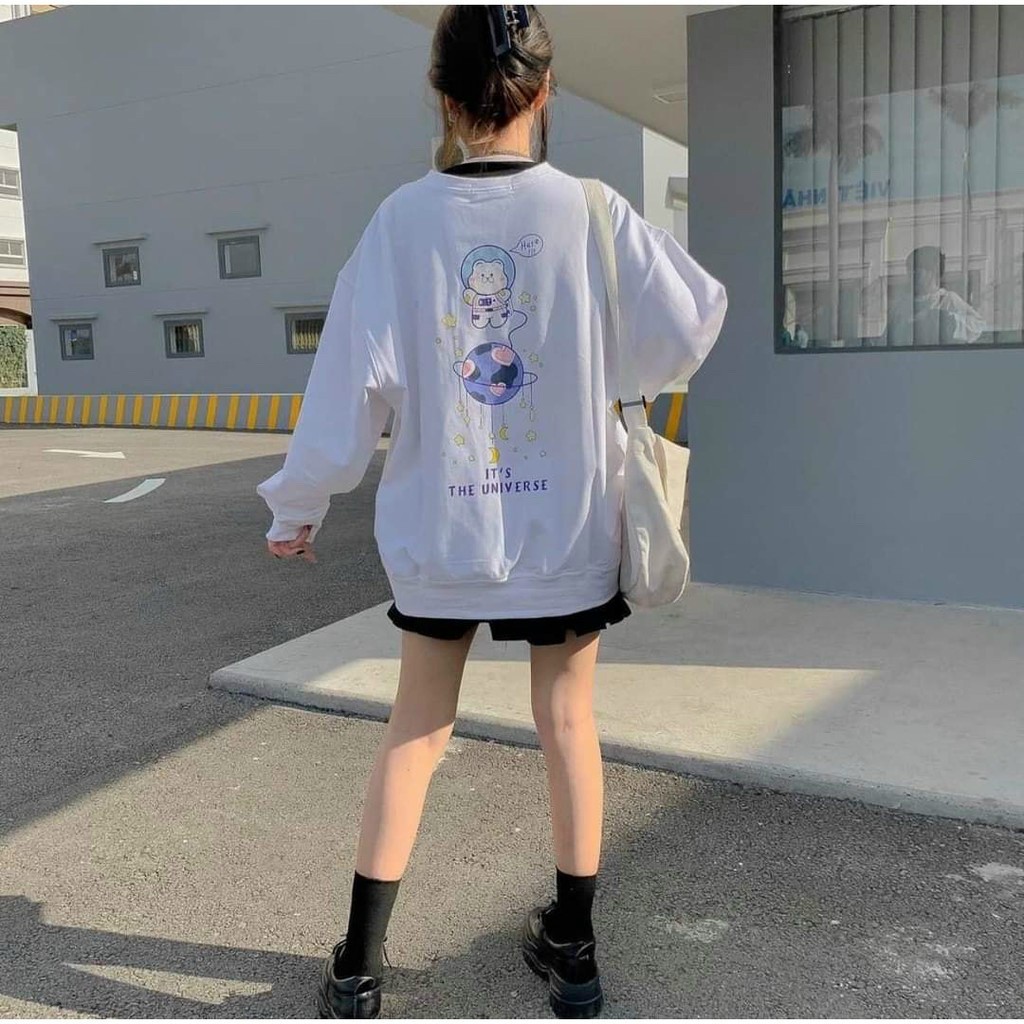 Áo khoác nữ sweater in hình đẹp dễ phối đồ