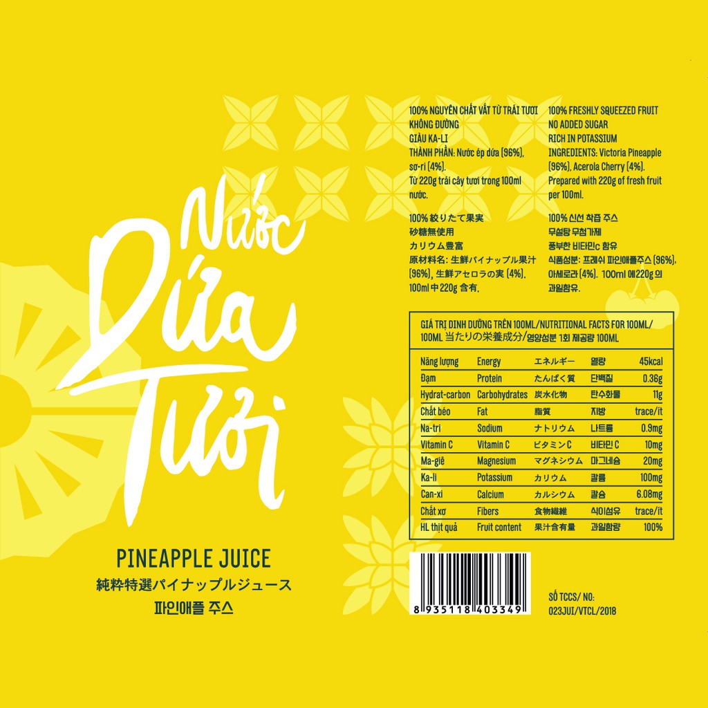 Nước Ép Dứa Tươi Le Fruit 1L