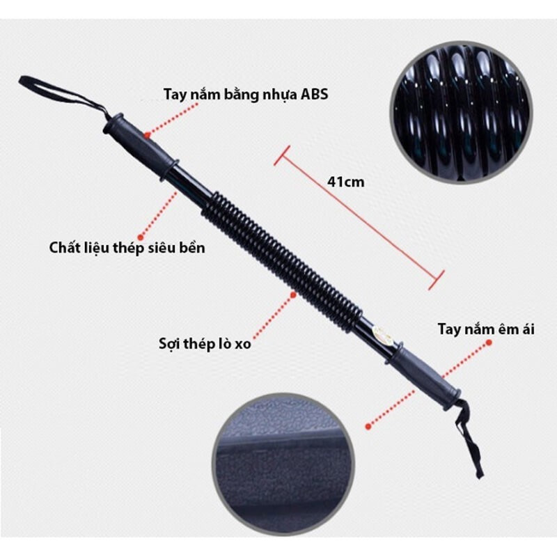 Gậy Bẻ Tập Cơ Tay Gậy Lò Xo Lực 20kg,30Kg,40kg,50kg,60kg