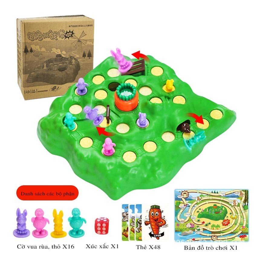 Đồ chơi rùa và thỏ vượt bẫy lấy carot - boardgame hot nhất 2023