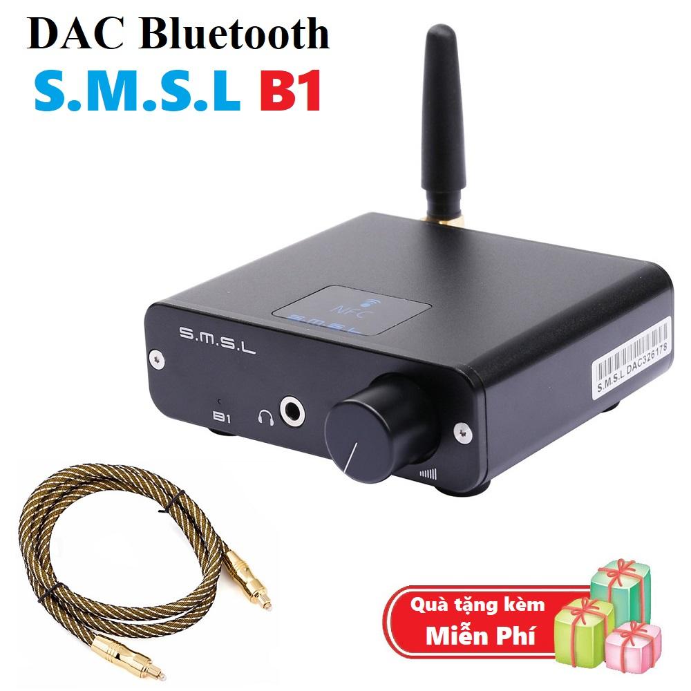 S.M.S.L DAC Ampli Giải mã và Khuếch đại âm thanh Kỹ Thuật số Bluetooth Receiver B1 - Bộ giải mã âm thanh Bluetooth SMSL - Dac Bluetooth 4.2 & NFC, aptX, SMSL Audio B1 - Tặng kèm dây quang âm thanh mạ vàng dài 3m