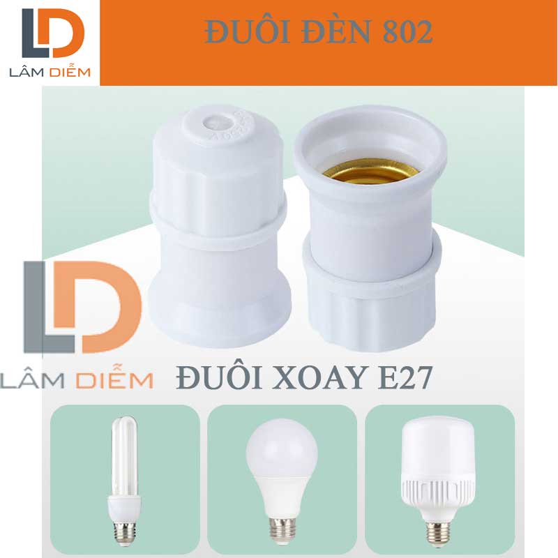 Bộ 2 đuôi bóng đèn E27 802