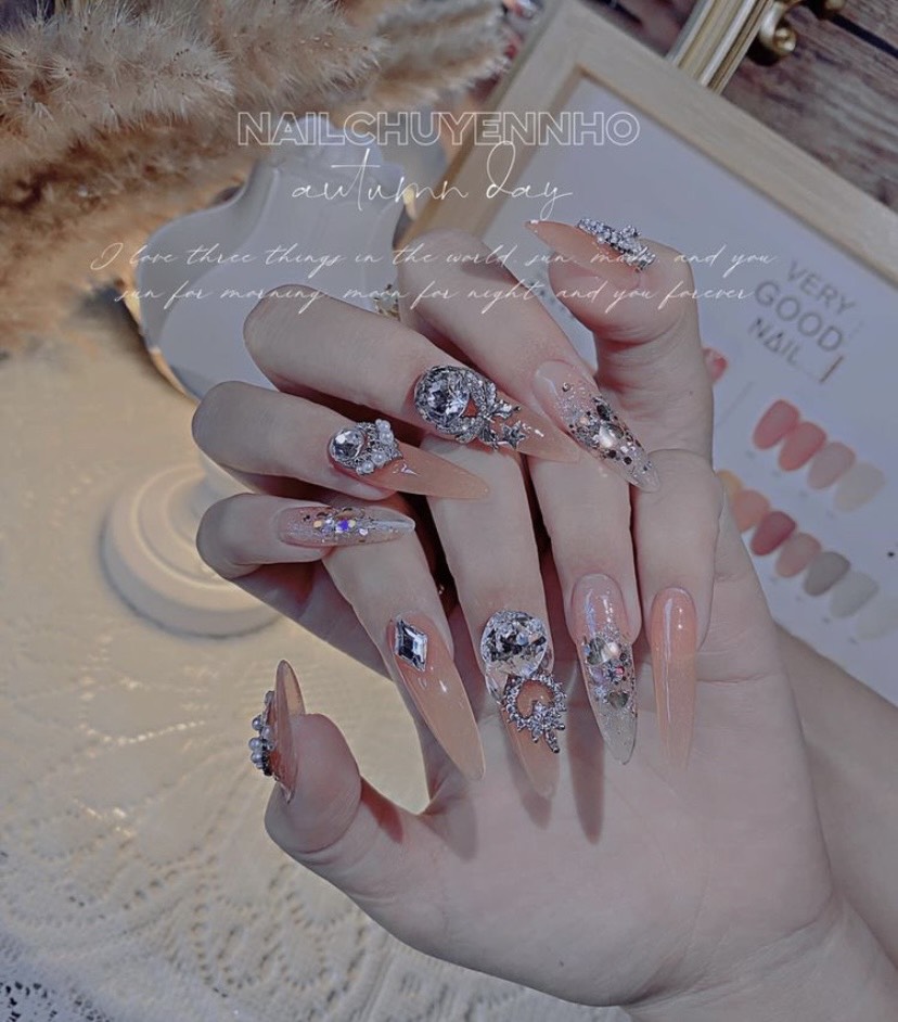 Đá khối chân rùa mix mẫu ,Set 50 viên - Mini Nails