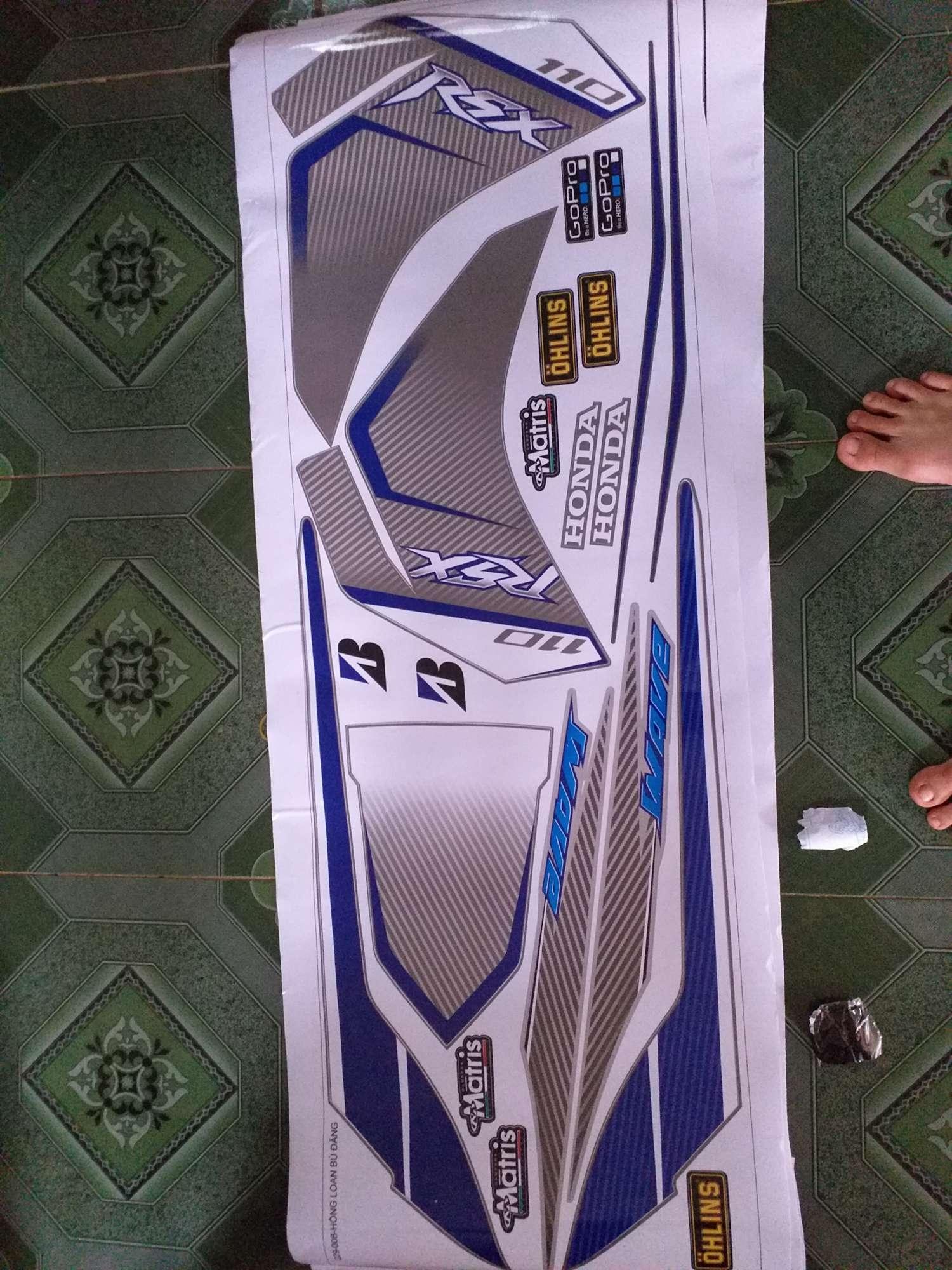 Tem rời wave rsx 2012 xanh xám