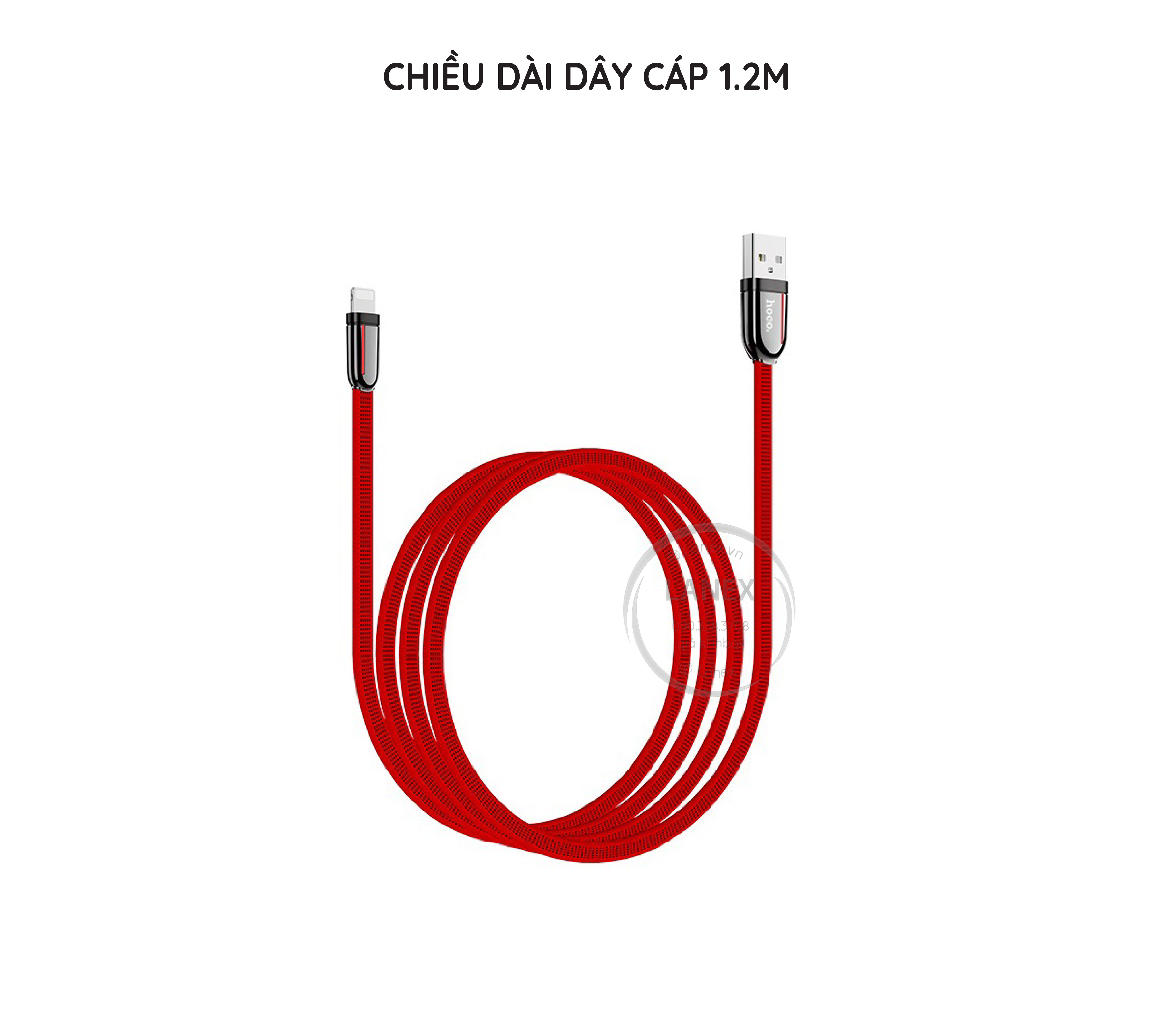 Cáp Sạc Nhanh Hoco U74 Dây Dù Lightning 2.4a Dài 1.2m
