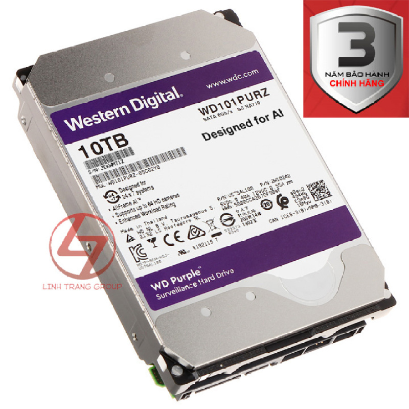 Ổ cứng 3.5 inch SATA Western Digital WD Purple 10TB 8TB 6TB 4TB - bảo hành 3 năm - SD50 SD51 SD52 SD53