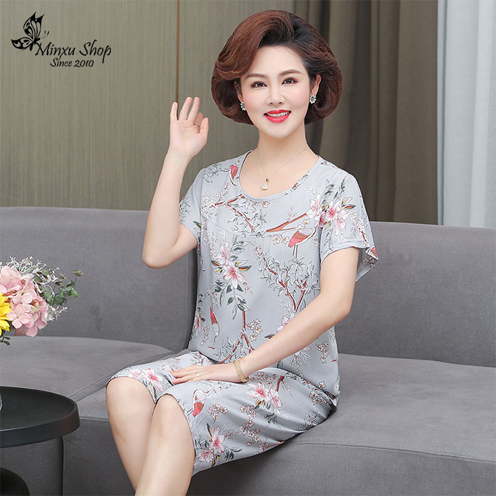Bộ đồ mặc nhà trung niên - Chất vải lanh cho bà,cho mẹ, sang trọng, lịch sự quý phái G01-G12