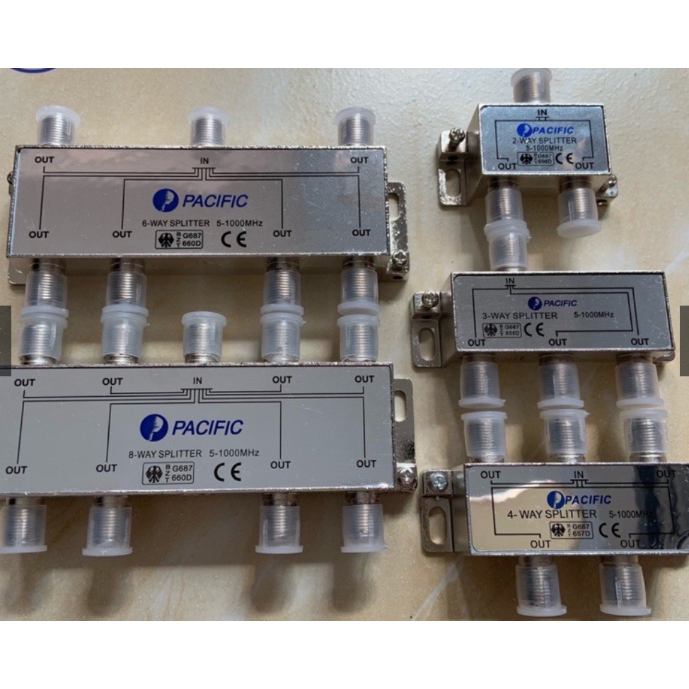 Bộ chia truyền hình cáp pacific chia 2, 3, 4, 6, 8 ngõ ra