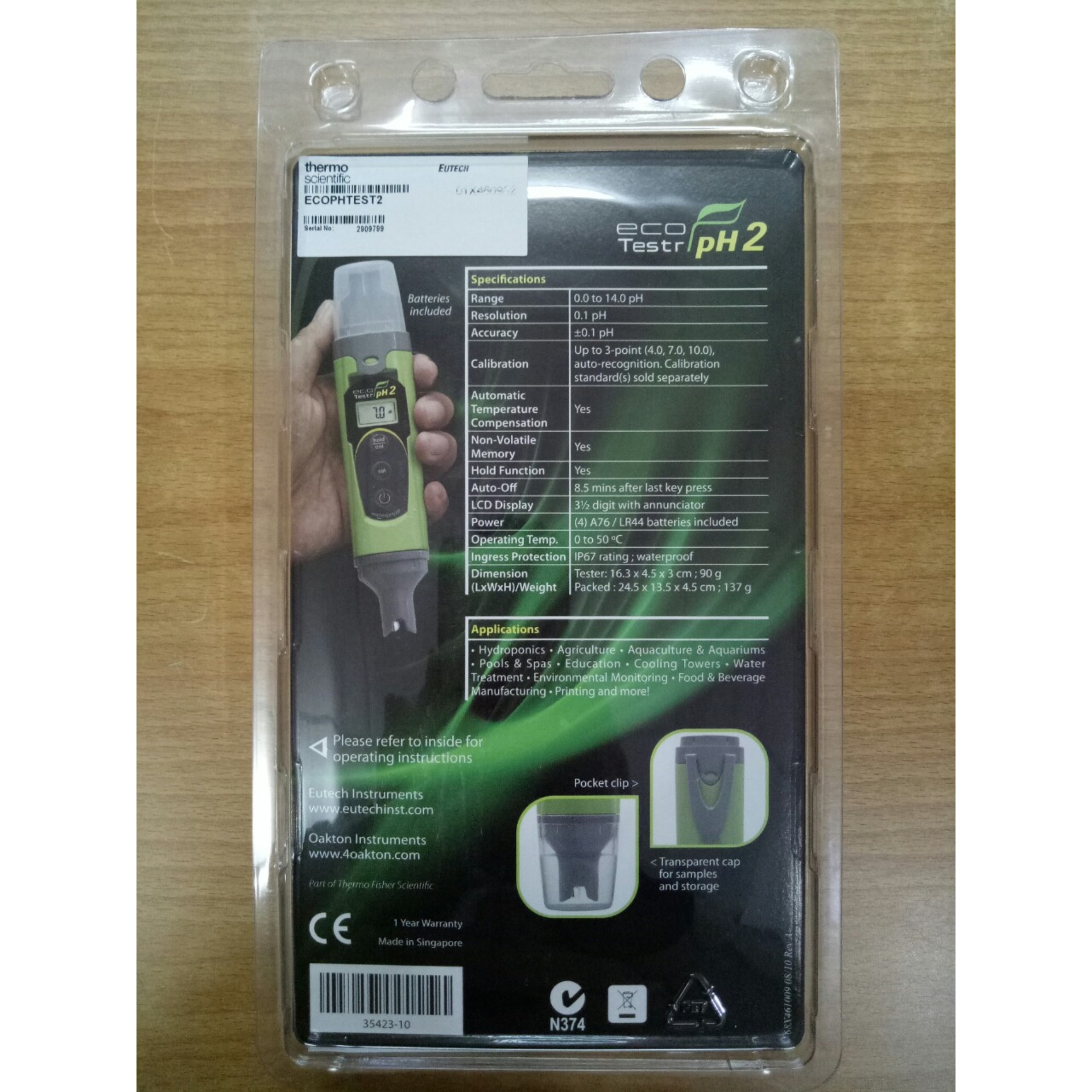 Máy đo pH dạng bút EcoTestr pH2