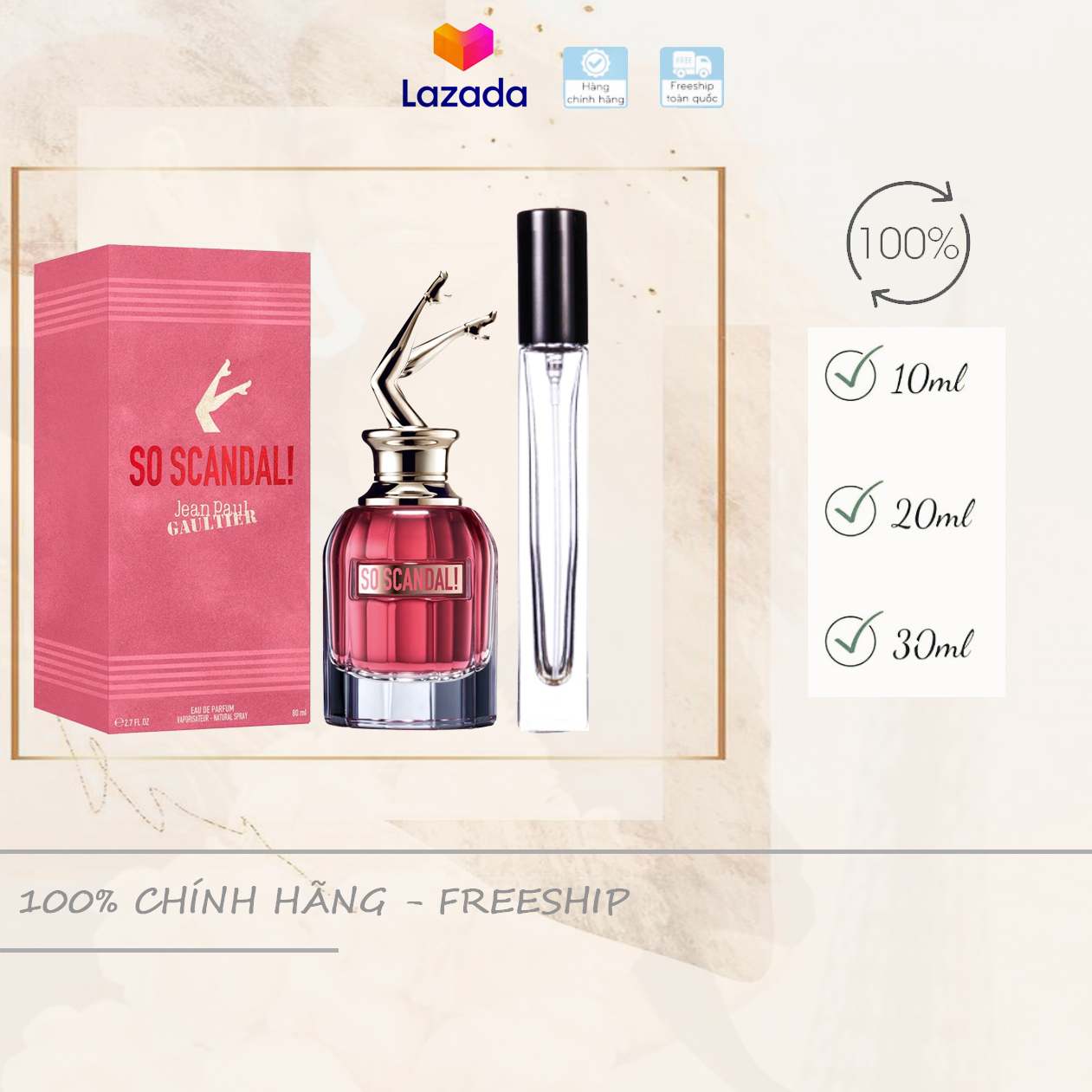 Chiết 10ml Nước hoa nữ Jean Paul Gaultier So Scandal
