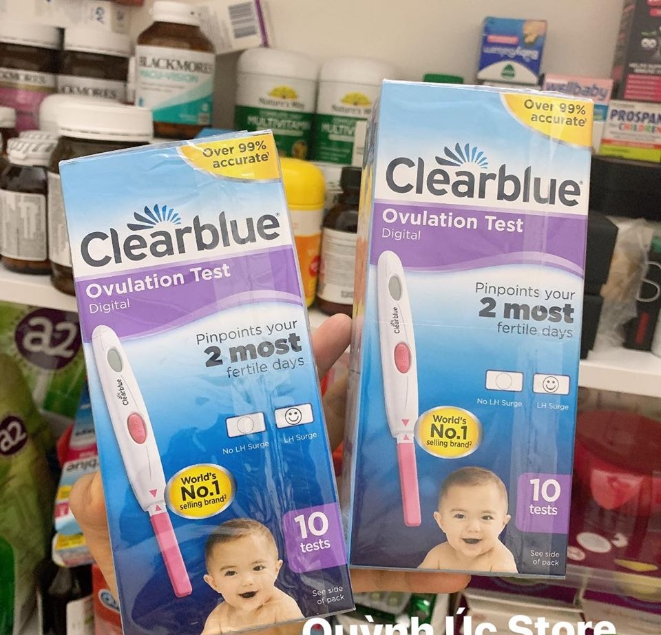 Que thử rụng trứng Clearblue ovulation test 2 most 10 test