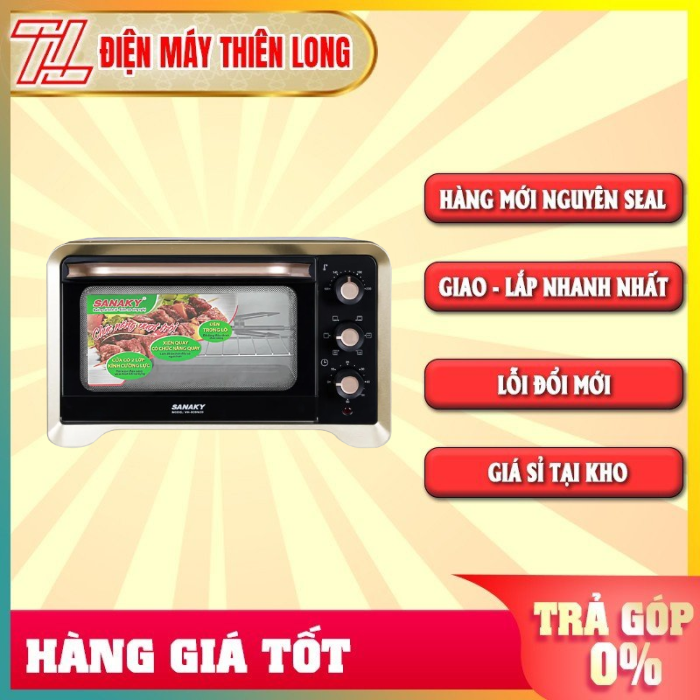 Lò nướng Sanaky VH809N2D - 2000W 80L Vỏ Inox - TRẢ GÓP 0% - GIAO TOÀN QUỐC - NGOÀI HCM TÍNH PHÍ