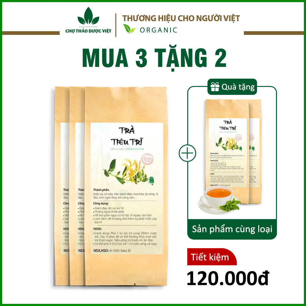 Trà tiêu trĩ túi lọc (Hỗ trợ tiêu búi trĩ, trĩ nội, trĩ ngoại, giảm táo bón) - Chợ Thảo Dược Việt