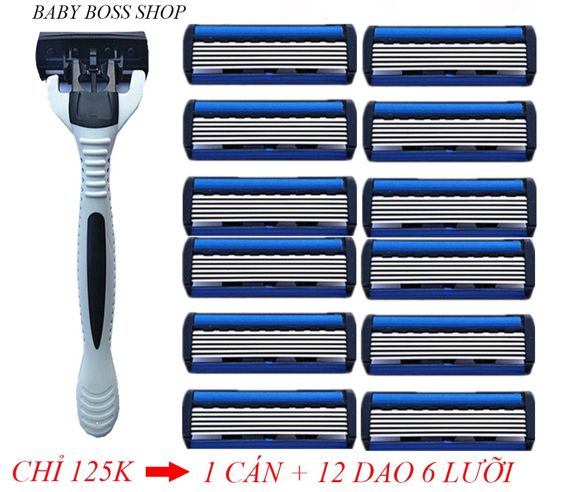 COMBO DAO CẠO RÂU KÈM 12 DAO 6 LƯỠI DAO CẠO RÂU 6 LƯỠI DAO CẠO RÂU giá rẻ