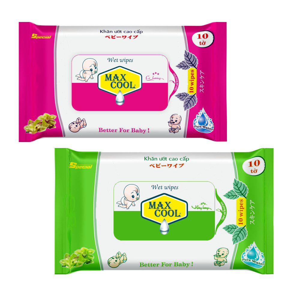 2 gói khăn ướt Max Cool 10 tờ