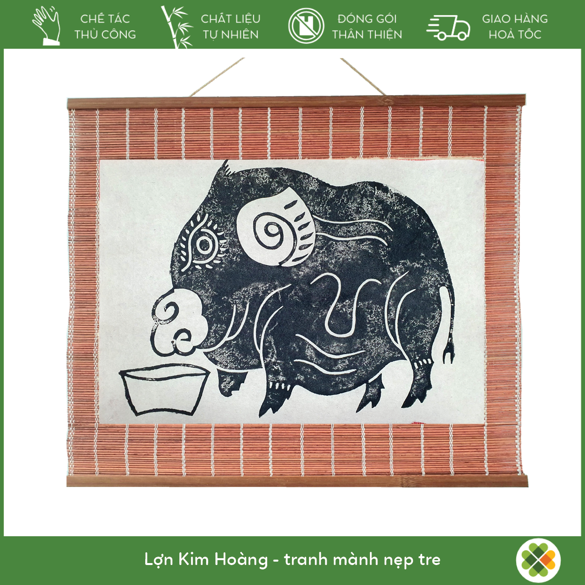 Pig - Kim Hoang folk painting