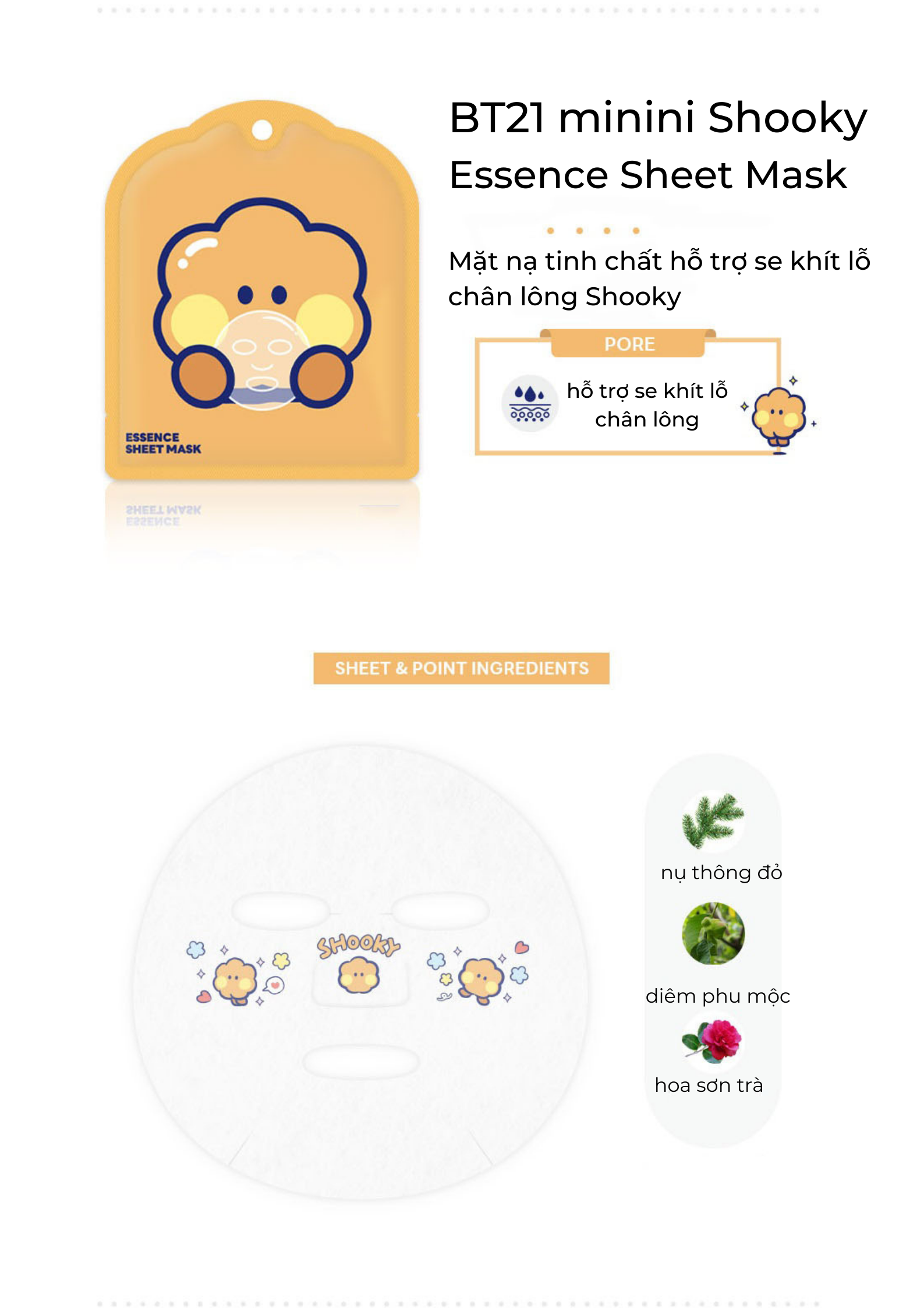 Mặt Nạ Dưỡng Da BT21 Essence Sheet Mask 25g
