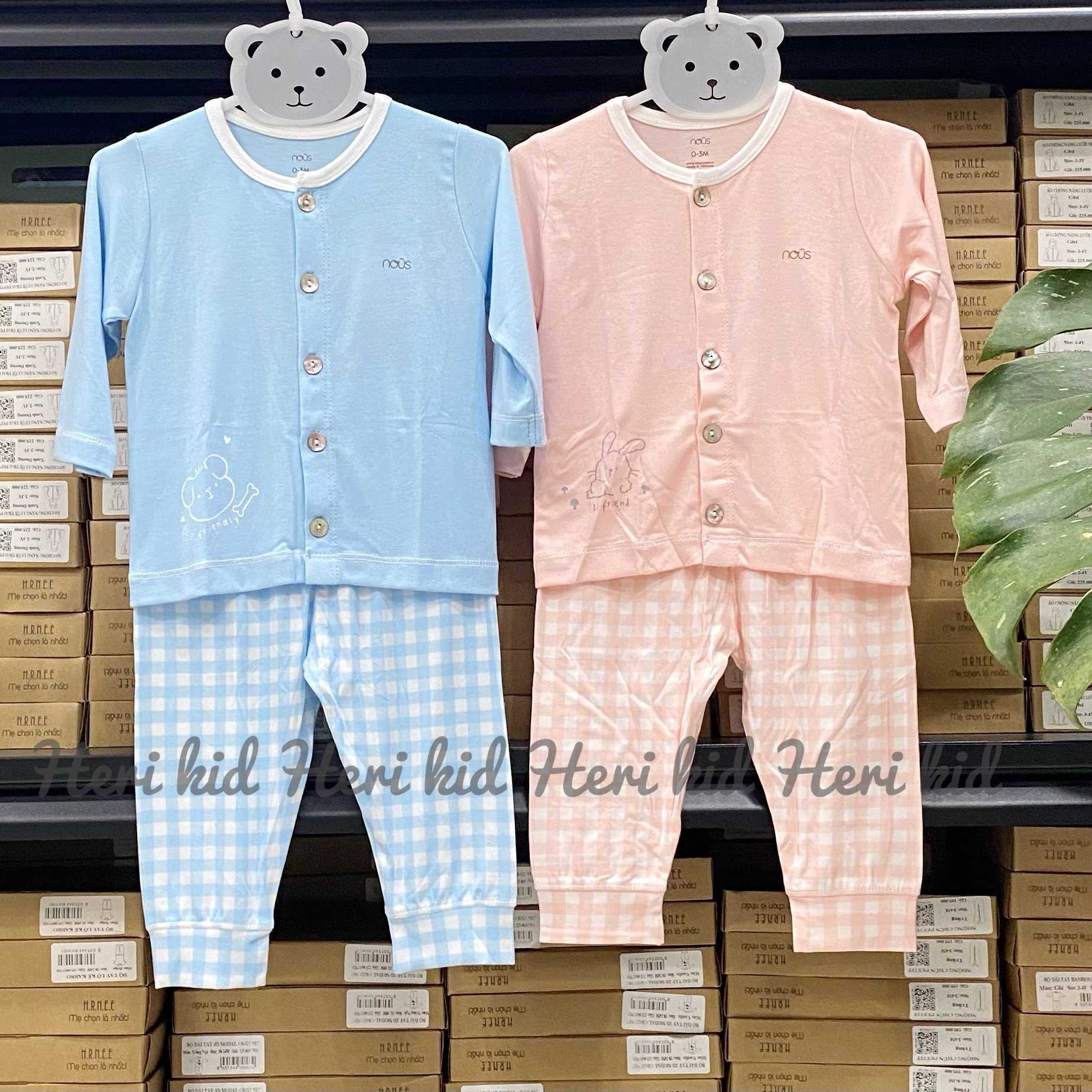 Bộ dài tay cài thẳng Nous 0m - 12m