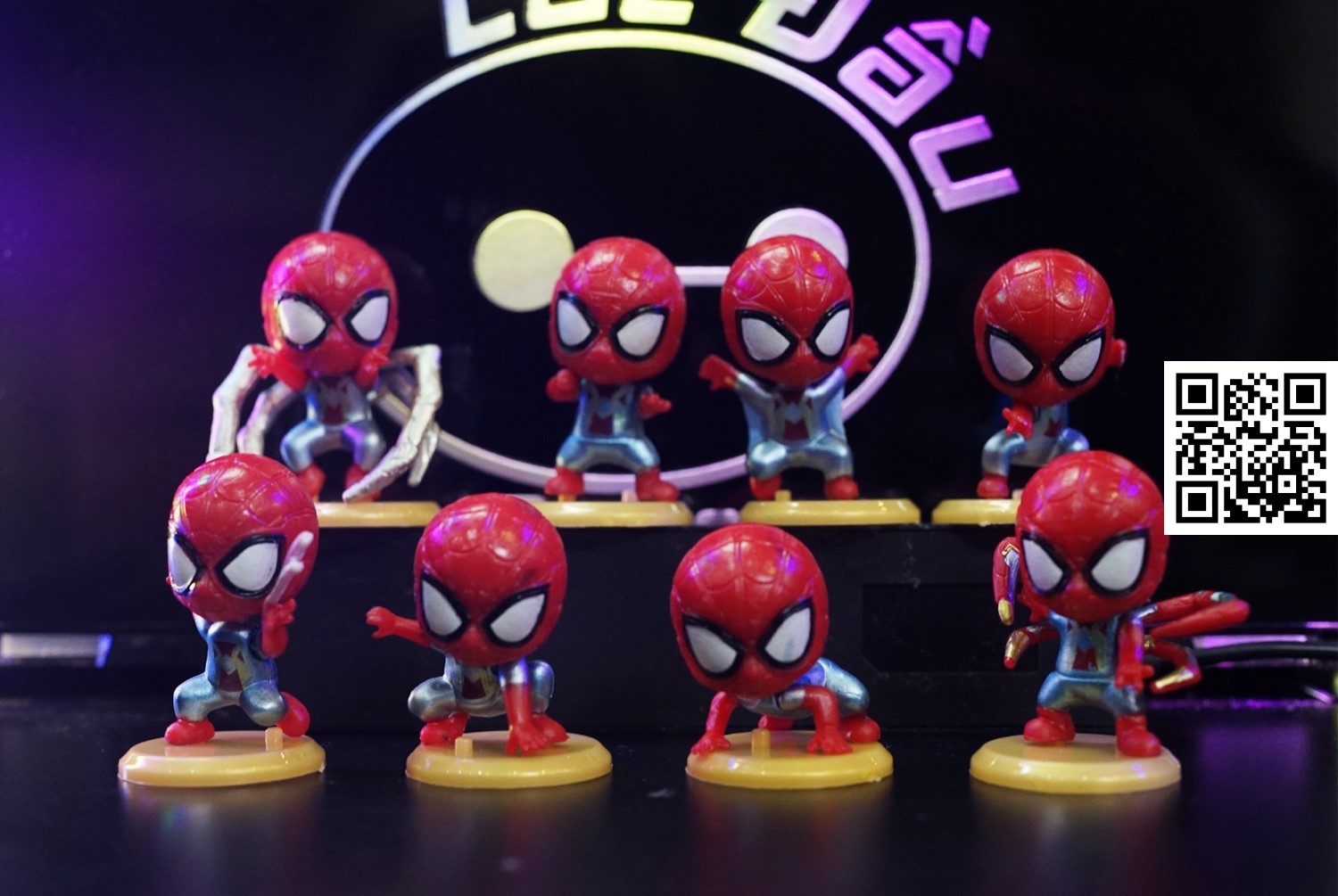 [HCM]Bộ 8 Mô hình Chibi Spider Man Người Nhện 302