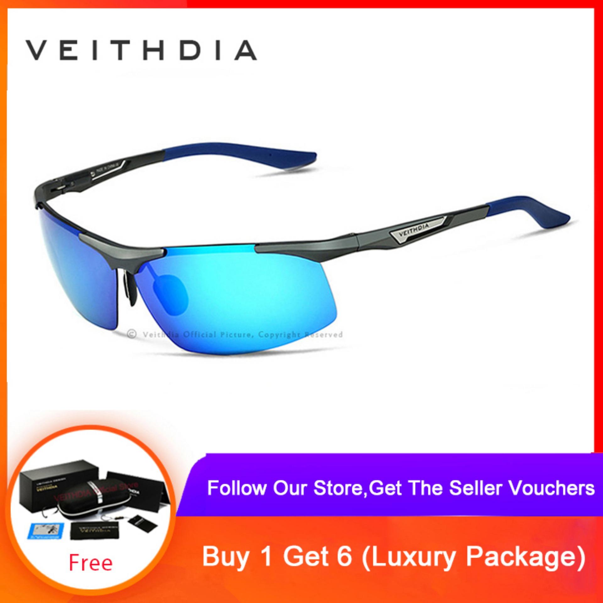 VEITHDIA Aluminum Magnesium Men's Sunglasses Polarized Men Coating Mirror Glasses Eyewear Accessories For Men 6562