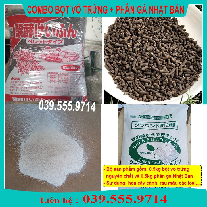 [Rẻ vô địch] COMBO 500gram BỘT VỎ TRỨNG GÀ & 500GRAM PHÂN GÀ ĐÃ QUA XỬ LÝ