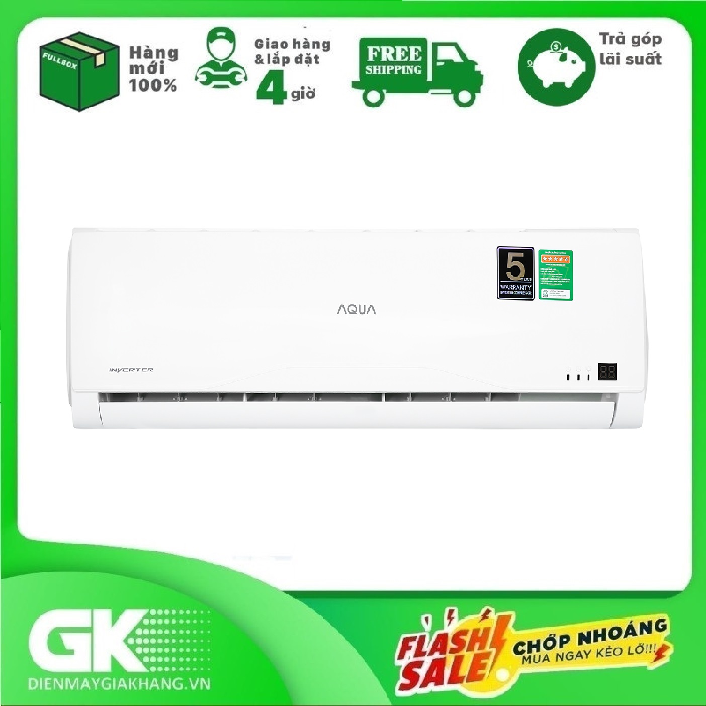Máy lạnh Aqua Inverter 1.5 HP AQA-KCRV13TR